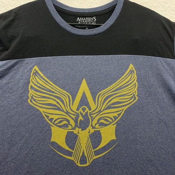 Assassins Creed Black Flag T Shirt Mens 3XL XXXL Gray Yellow Video Games Geek - Picture 3 of 9